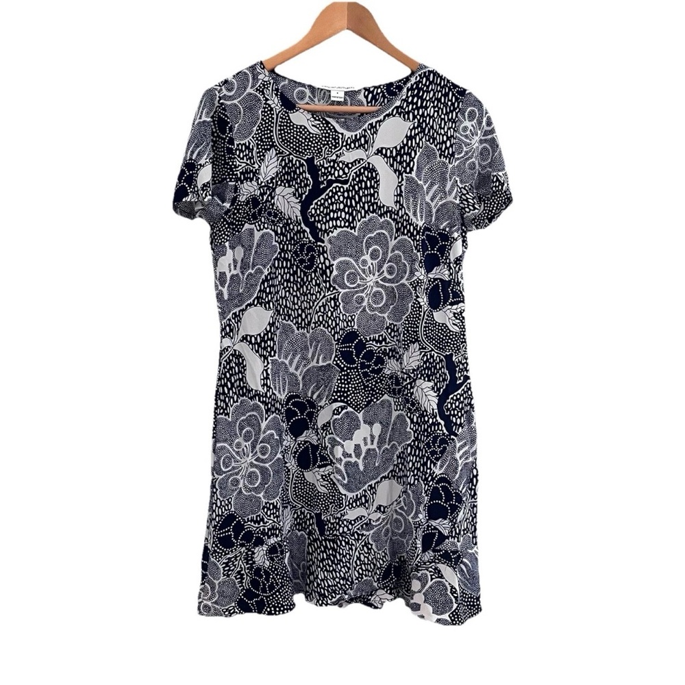 Diane Von Furstenberg Silk Dress Size 8 Deon Blue White
